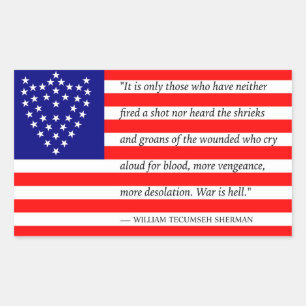 Rectangular Pegatina de la bandera de combate del General Sher