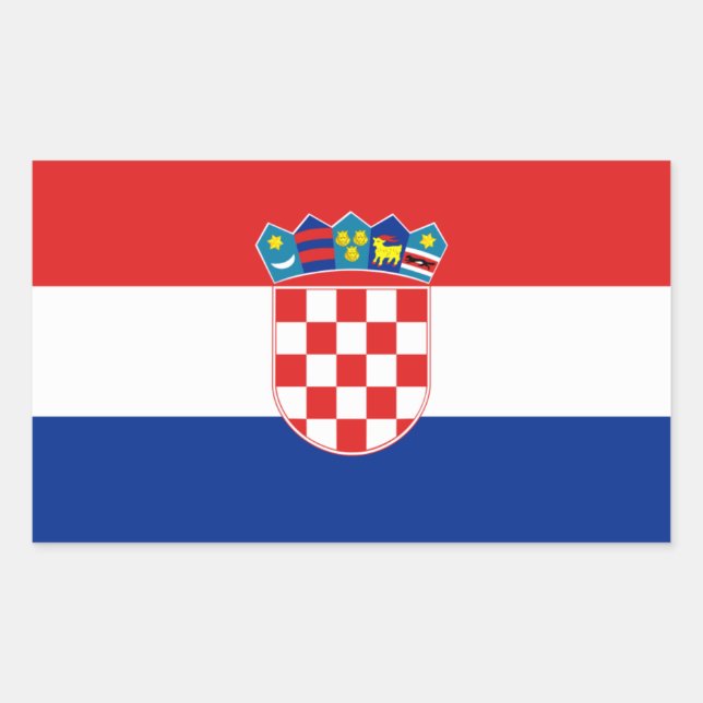 Rectangular Pegatina de la bandera de Croacia (Anverso)