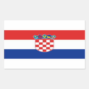 Rectangular Pegatina de la bandera de Croacia