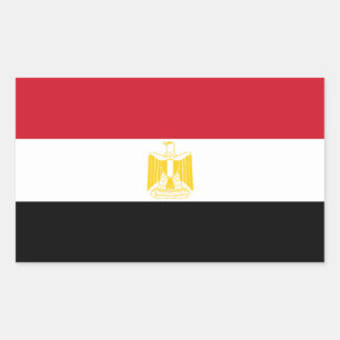 Rectangular Pegatina de la bandera de Egipto