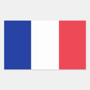Rectangular Pegatina de la bandera de Francia