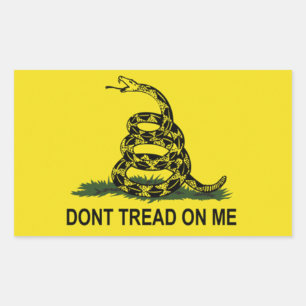 Rectangular Pegatina de la bandera de Gadsden