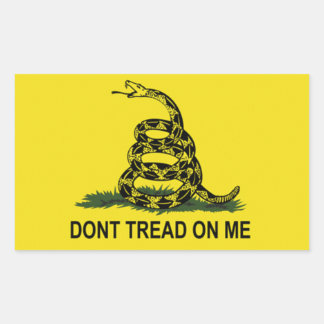 Rectangular Pegatina de la bandera de Gadsden