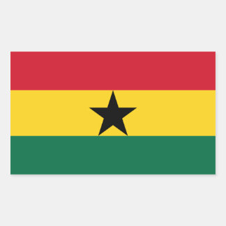 Rectangular Pegatina de la bandera de Ghana
