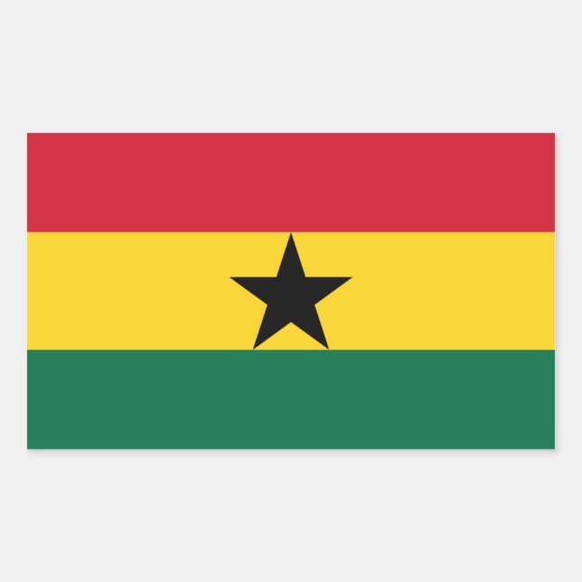 Rectangular Pegatina de la bandera de Ghana (Anverso)