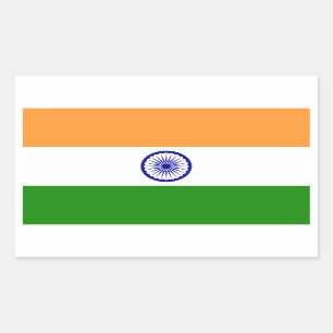 Rectangular Pegatina de la bandera de Indian*