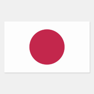 Rectangular Pegatina de la bandera de Japón