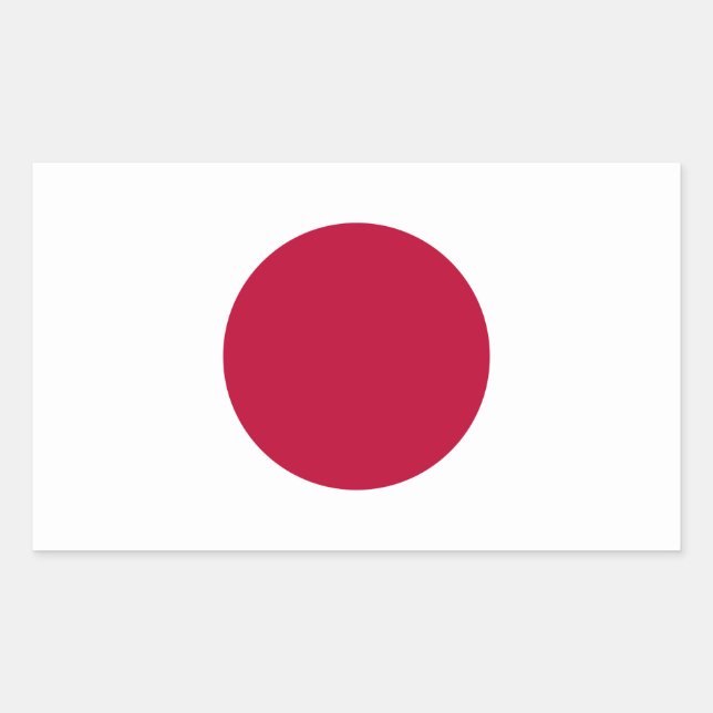 Rectangular Pegatina de la bandera de Japón (Anverso)