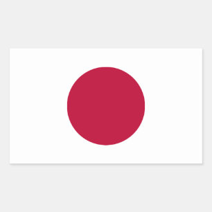 Rectangular Pegatina de la bandera de Japón