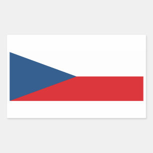 Rectangular Pegatina de la bandera de la República Checa
