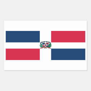 Rectangular Pegatina de la bandera de la República Dominicana