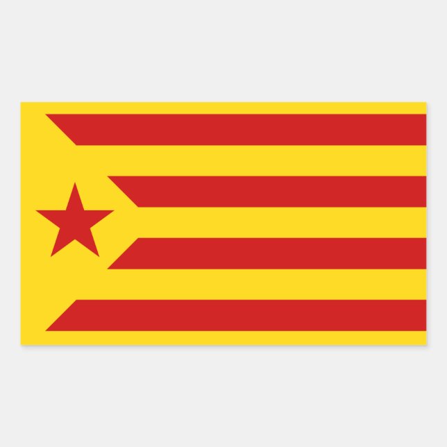 Rectangular Pegatina de la bandera de la sociedad catalana Est (Anverso)