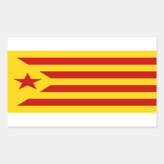 Rectangular Pegatina de la bandera de la sociedad catalana Est