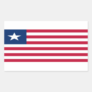 Rectangular Pegatina de la bandera de Liberia