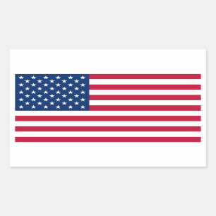 Rectangular Pegatina de la bandera de los Estados Unidos de
