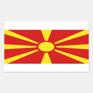 Rectangular Pegatina de la bandera de Macedonia