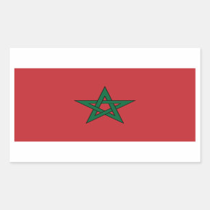 Rectangular Pegatina de la bandera de Marruecos