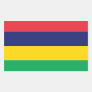 Rectangular Pegatina de la bandera de Mauritius*