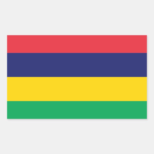 Rectangular Pegatina de la bandera de Mauritius* (Anverso)