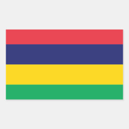 Rectangular Pegatina de la bandera de Mauritius*