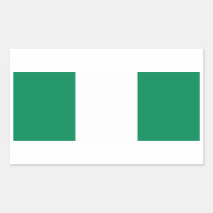 Rectangular Pegatina de la bandera de Nigeria