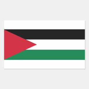 Rectangular Pegatina de la bandera de Palestina