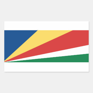 Rectangular Pegatina de la bandera de Seychelles*