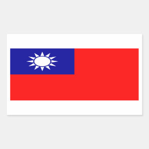 Rectangular Pegatina de la bandera de TAIWAN*