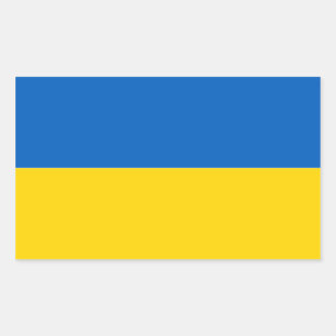 Rectangular Pegatina de la bandera de Ucrania