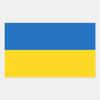 Rectangular Pegatina de la bandera de Ucrania