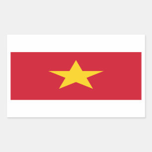 Rectangular Pegatina de la bandera de Vietnam