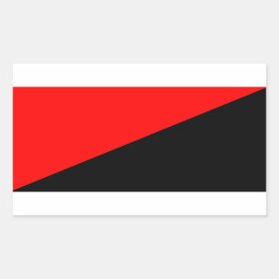 Rectangular Pegatina de la bandera del Anarcho-Sindicalista