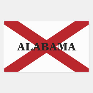 Rectangular Pegatina de la Bandera del Estado de Alabama