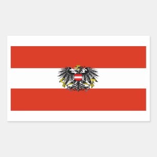 Rectangular Pegatina de la bandera del estado de Austria