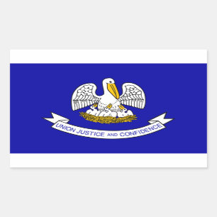 Rectangular Pegatina de la bandera del estado de Luisiana