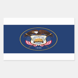 Rectangular Pegatina de la bandera del estado de Utah