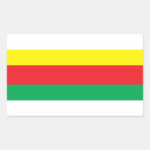 Rectangular Pegatina de la bandera del Kurdistan de Rojava
