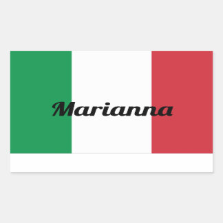 Rectangular Pegatina de la bandera italiana - personalizable
