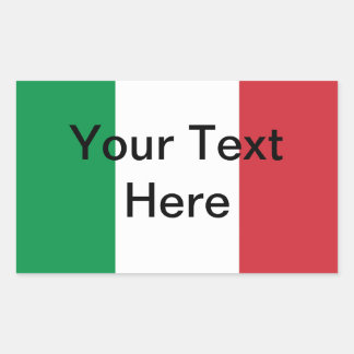 Rectangular Pegatina de la bandera italiana - personalizable