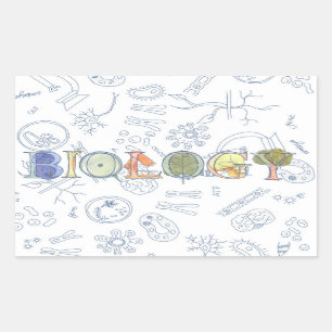 Rectangular Pegatina de la biología