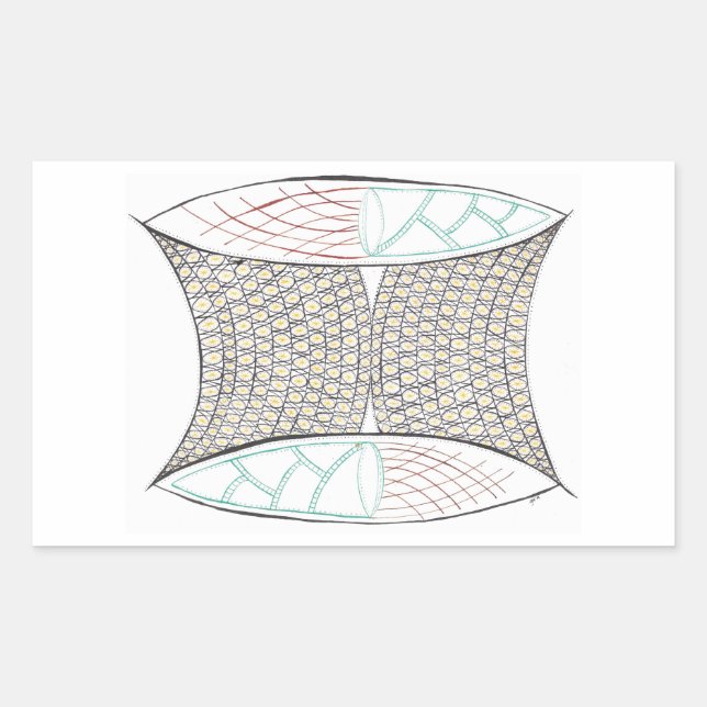 Rectangular Pegatina de la cesta de curación (Anverso)