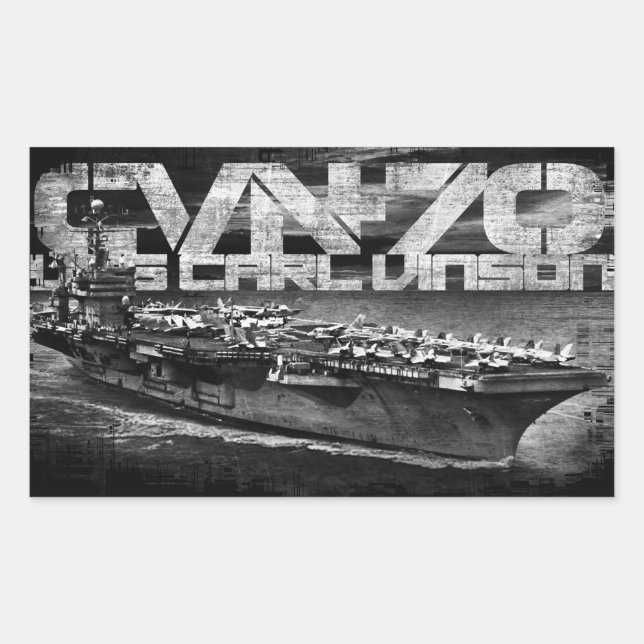 Rectangular Pegatina de la compañía aérea Carl Vinson (Anverso)