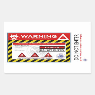 Rectangular Pegatina de la cuarentena del zombi