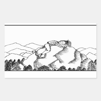 Rectangular Pegatina de la Cumbre de Amor - Negro y Blanco