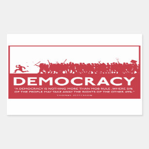 Rectangular Pegatina de la democracia