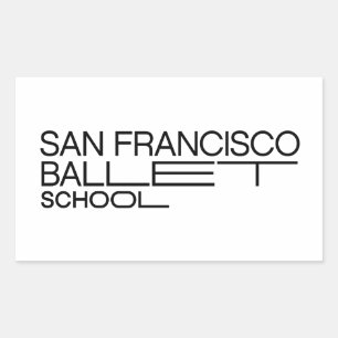Rectangular Pegatina de la Escuela de Ballet de SF