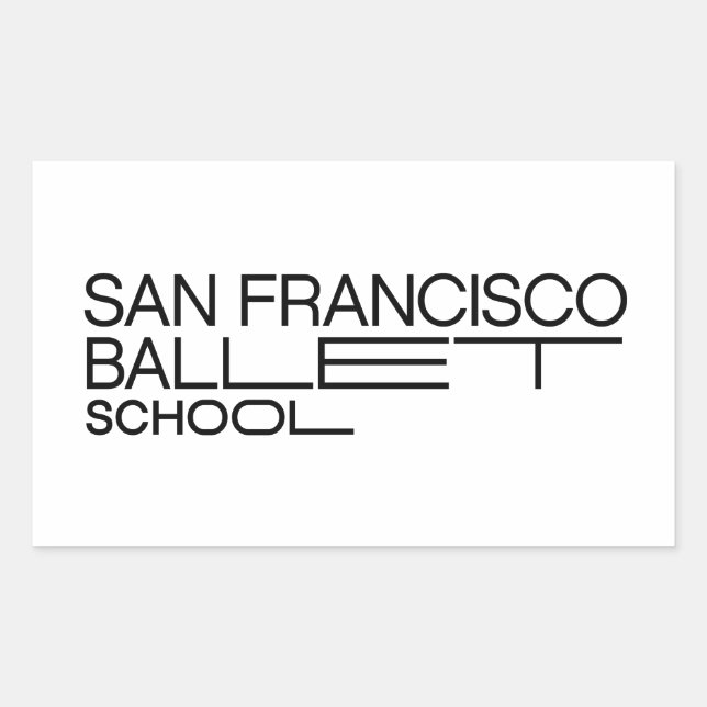 Rectangular Pegatina de la Escuela de Ballet de SF (Anverso)