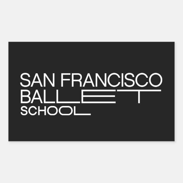 Rectangular Pegatina de la Escuela de Ballet de SF (Anverso)