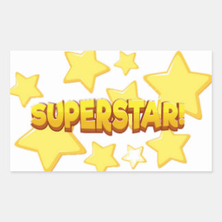 Rectangular Pegatina de la escuela Super Star