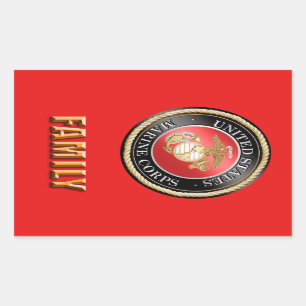 Rectangular Pegatina de la familia del USMC